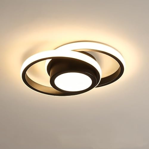 ELINKUME 32W LED Deckenleuchte,Deckenlampe mit 3 Einstellbaren Farbtemperaturen(3000K-6000K),Moderne Runde Doppelring Deckeneinbauleuchte für Wohnzimmer,Flur,Schlafzimmer,Küche Dekorative Beleuchtung