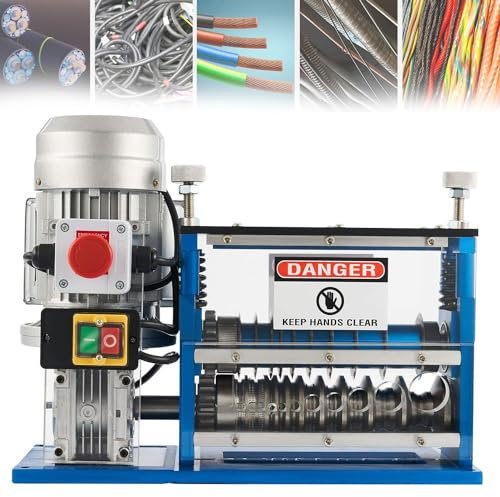 370W Máquina Automática de Pelado de Cables 1,5-38mm,Pelacables Eléctrico 220V,Máquina Peladora de Cables con 11 Canales y 10 Cuchillas,Pelacables Eléctricos de Metal 30m/min