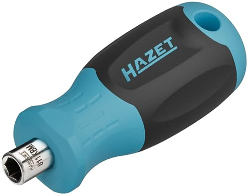 HAZET Bithalter 811KBM, 70 mm Länge, 1/4 Zoll Sechskant hohl, mit magnetischer Bitaufnahme, für Handbetätigung, rutschfester 3-Komponenten-Griff
