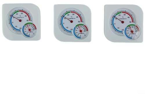 Analoges Thermo-Hygrometer, einfache Überwachung, Temperatur- und Feuchtigkeitsmessung, 3 Stück