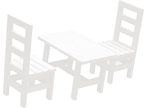 Folpus Puppenhausmöbel-Ensemble für 1:6 Figuren, Moderne Esszimmergestaltung, Weiß