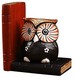 Buchhalter, niedliche geschnitzte Eule, Buchstützen, Retro-Buchstütze, rutschfest, Bücherregal, Raumdekoration, Arbeitszimmer, Büro, Buchhandlung, einzigartige Dekoration, Paar, Bürodekoration