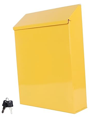 PNAJFUEL Clasificador de Corbuzón de Pared de Hojalata Buzón de Oficina Antiguo Buzón de Caridad Buzón de Hierro Vintage/Yellow/30X23Cm