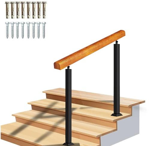 Steps2Step Kit de balustrade en bois pour extérieur et intérieur Hauteur 85 cm/32 rampes d'escalier durables pour plus de sécurité et de style