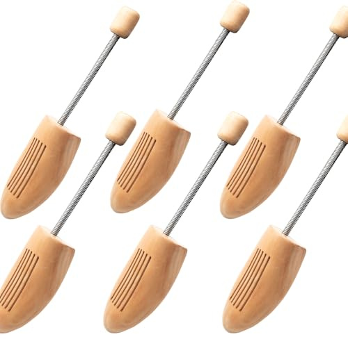 3 Pairs Wooden Shoe Trees Expander Prevent Creases & Deformation Shoe Prop | Universal Shoe Shaper Stretcher Supports Suitable for Men & Women Leather Shoes Sneakers Trainers Canvas & Boots
