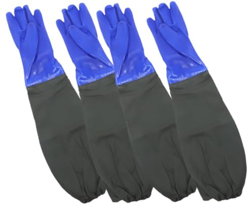 IMIKEYA 2 Paires de Nettoyage Longs Caoutchouc Étanches de de Cuisine Reutilisables pour Jardinage Bricolage Animaux de Compagnie Protection Complète des Bras