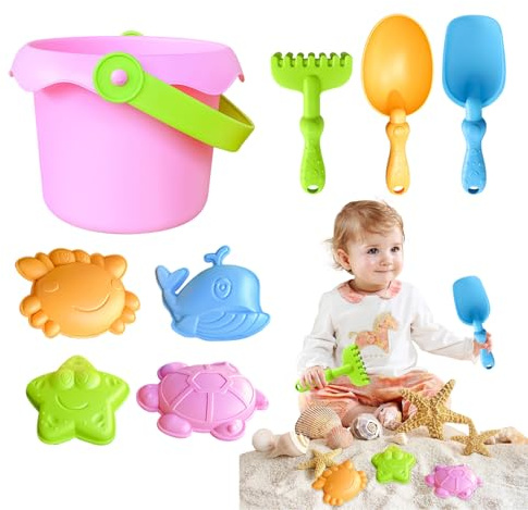 Duroecsain Strandspiele für Kinder, Spielzeug-Set Sand Kinder – Schloss Sand Bausatz für Garten Kindergarten Indoor Outdoor