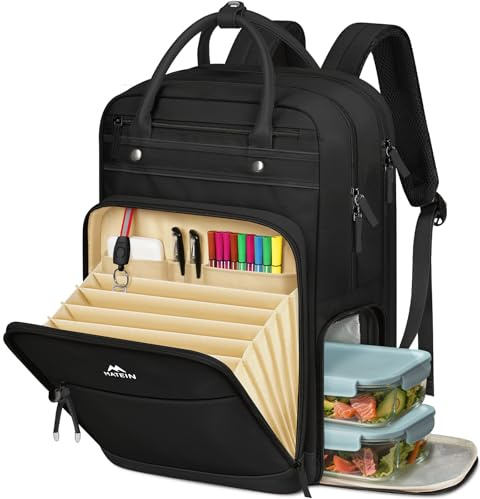MATEIN Teacher Backpack with Lunch Compartment, 15.6 Inch Lunch Backpack for Men with Organized Pocket, College Laptop Backpacks Meal Prep Bag Gift for Teachers Work Nurse Commute Office