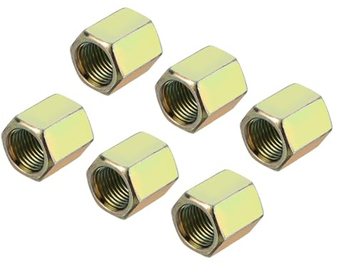 sourcing map M10 x 1 Pitch Carbon Steel Hex Coupling Nuts, 6Pcs 15mm/ 0.6 Length Fully Threaded Rod Coupling Nut Stud Fine Thread Pipe Connector Fasteners, Colorful