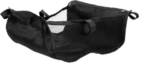 Kinderwagen Organizerkorb Schwarz aus Oxford, für Kleine Schirmwagen | Kinderwagen Tasche Klein, Netztasche für Unteren Korb, Leicht und Tragbar