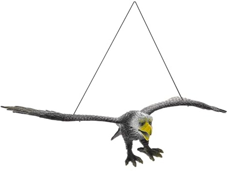 HOMSFOU Statue D’Aigle à Tête Blanche Décorative 27 Cm pour Intérieur et Jardin, Sculpture Réaliste en Résine, Décoration Murale et Bureau, Ornement Polyvalent D’Art Suspendu