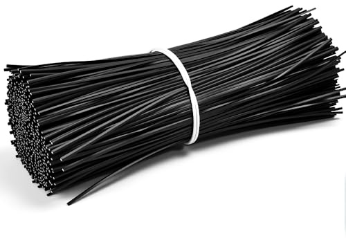 ZXBBTZ Twist Cable Ties Lot de 1000 serre-câbles noirs 15 cm Réutilisables pour jardin, plantes, travaux manuels En plastique flexible Mini serre-câbles pour l'organisation