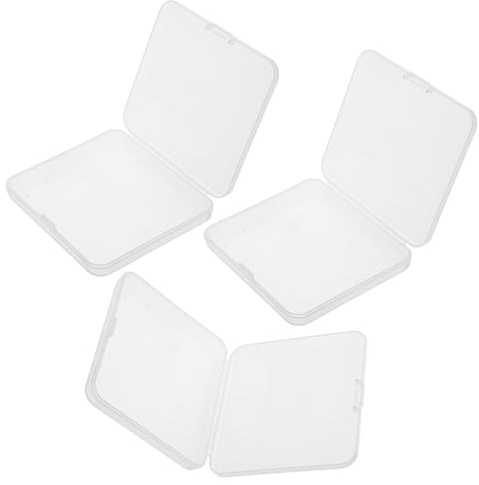CATIEBYE Caja Organizadora de Pestañas Postizas Pequeña 87x78x12 Mm de Plástico Pp Transparente con Tapa, Estuche de Viaje Multifuncional para Almacenamiento Seguro de Pestañas y