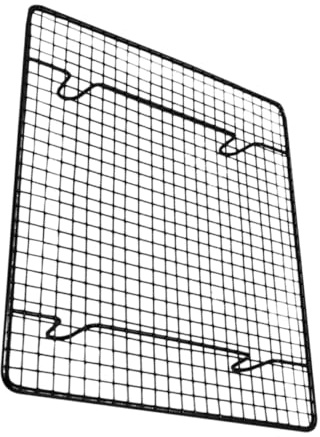 Happyyami Rejilla Antiadherente de Enfriamiento para Pasteles y Pan de Acero Inoxidable Negro, Estante Resistente para Repostería en Cocina y Parrilla al Aire Libre