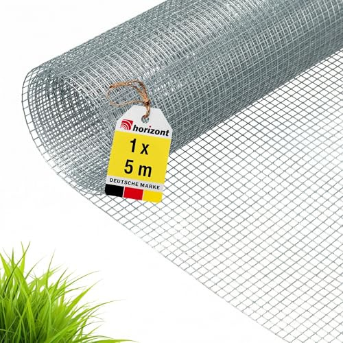 horizont Wühlmausgitter 1 x 5 m, Maschenweite 6,3 mm, verzinkt | Drahtgitter feinmaschig, Volierendraht, Maulwurfgitter, Kaninchendraht, Vogelschutzgitter, Hasendraht, Maschendrahtzaun