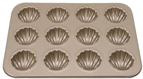 Pssopp Non Stick Madeleine Pan Shell Shaped Baking Mold 12 Cavity Cake Pan for Cookies Chocolate Pudding and Soap Easy Release for Home Bakers Family Parties
