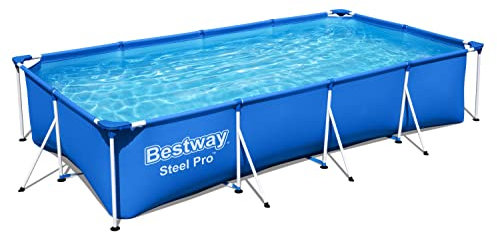 Bestway 56405 Piscina Steel Pro Frame Rettangolare, 400x211x81 cm, predisposta per filtro
