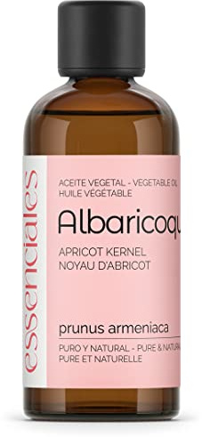 Essenciales – Olio Vegetale di Albicocca, 100% Puro e Naturale, 100 ml | Olio Vegetale di Prunus Armeniaca, 1ª Spremitura a Freddo, Antiossidante Naturale Ideale Per Pelle e Capelli Sensibili