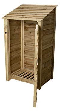 Arbor Garden Solutions wooden log store 6ft with door, firewood storage (W-99cm, H-180cm, D-88cm), natural finish (Without kindling shelf)