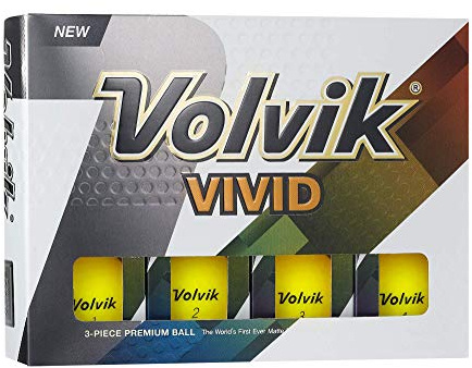 Volvik Vivid Golfbälle, 12 Stück, Unisex, 0000200, gelb, One Dozen