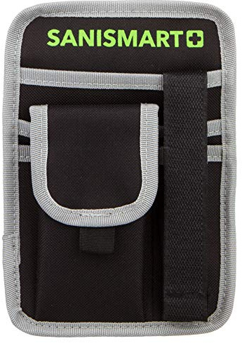 SANISMART Holster Professional XL Schwarz | Robustes Gürtelholster 19 x 13,5 x 2 cm | 4 Fächer für Rettungsdienst & Feuerwehr