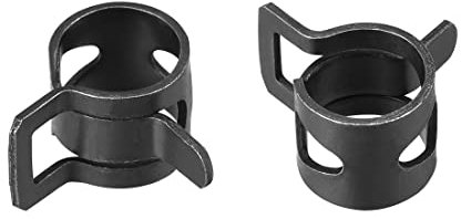 uxcell Abrazadera de banda de acero de 7 mm de diámetro interior, ajuste de 7.5-8.2 mm de diámetro exterior, manguera de combustible, clips de resorte de acero al manganeso negro, 10 unidades