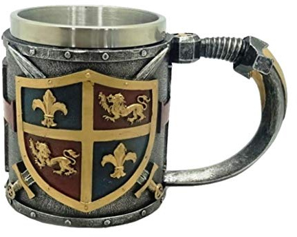 Chope templière style médiéval en verre à bière Stein Croisé Décoration de table