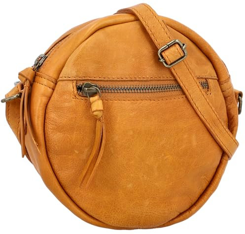 Gusti Umhängetasche Leder - Tanja Damen Handtasche Schultertasche kleine Tasche Stadttasche Ledertasche Vintage Leder Braun