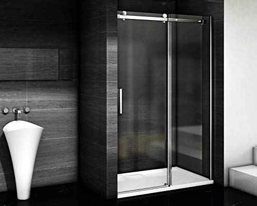 Aica Sanitär Duschabtrennung Duschtür 8mm Nano glas Schiebetür (155cm,H195cm)