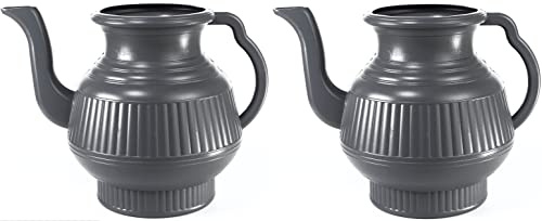 Lot de 2 Lota/Bodna Mayaka786 – cruches de toilette en plastique, 2,25 L chacune, gris (x2)