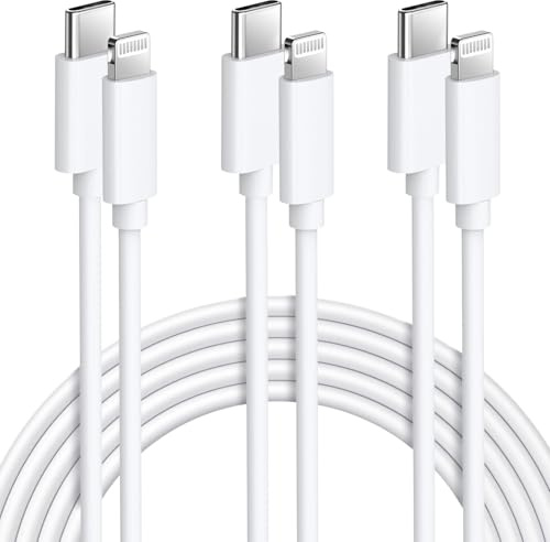 Avoalre USB C to Lightning Cable 3Pack 2M White | MFi Certified Cord, PD Fast Charging, Works For iPhone 14/13/12 Pro Max, iPad