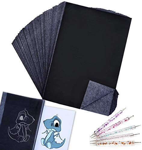 Transferpapier, Kohlepapier, 29,7 x 21,1 cm, mit Stylus-Eingabestift für Holzverbrennung, Holzschnitzerei, Spurenmuster, 100 Blatt