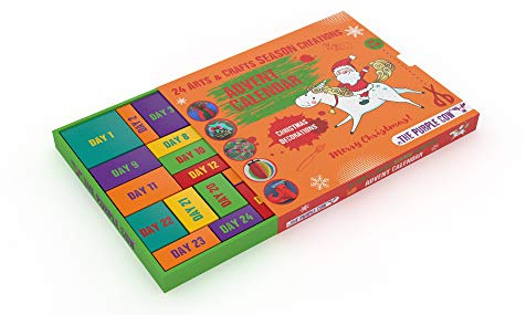 Christmas Countdown Advent Calendar. Beautiful DIY Arts & Crafts Ornaments & Decorations Handmade by your kids. 24 days, all the season decorations for the Christmas Tree and Table.
