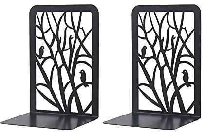 Buchstützen, 1 Paar Metall Buchstütze rutschfeste Buchstützen Book Holder Kinder DVD Unsichtbares Bücherregal für Heimdekoration, Schreibtisch, Büro, Studentengeschenk 1 Paar (Schwarz)