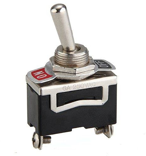 CABLEPELADO Interruptor basculante con bloqueo ON-OFF SPST | 2 Pines | Interruptor 2 terminales | 6 A 250 V AC/10 A 125 V CA