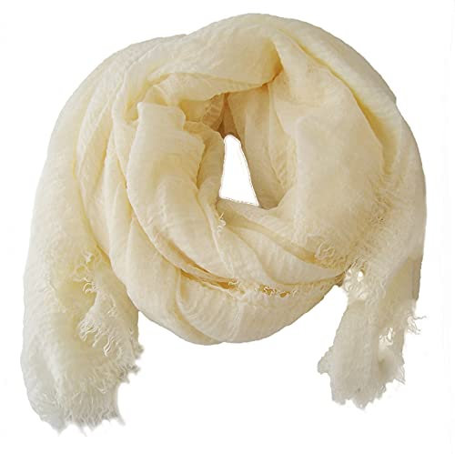 Niklarson Schal Tuch creme 190x100cm Damen Poncho Stola Pareo Viskose T675