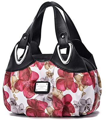 NICOLE & DORIS Sac a Main Femme Elégant Sac Epaule Sacs Tendance Fourre-tout Sacs Grand Sac en PU Cuir Design Sac Cabas Sac Dame Fleuri
