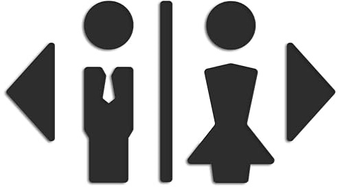 Signs - Klebe WC-Symbole (15cm) - Toiletten Set Polygon SA101 - WC Zeichen Mann Frau Pfeile (1 Mann + 1 Frau, Schwarz)