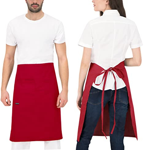 PALLTEX GAVROCHE Vorbinder Lang Kochschürze Männer Kurz Kochschürze Damen Kurz Schürze Damen Schürze Herren für Kochen Basteln Malen Backen