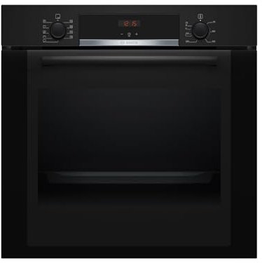 Bosch HBA3340B0 Einbau-Backofen Serie 4, Integrierbarer Backofen 60 x 60cm, 3D-Heißluft, LED-Display, Eco Clean Direct, Reinigungsunterstützung, Schwarz