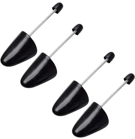 2 Pares de Zapatos prácticos de Longitud Ajustable para Mujer, árbol de Zapatos, Zapatilla de pie con Bobina de Resorte de tensión, árbol de Primavera en Espiral(Negro-Mujeres)