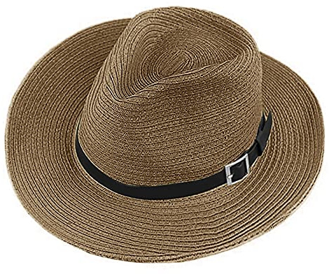 JIAHG Unisex Cowboyhut Strohhut Herren Westernhut Sommerhut Sonnenhut Stroh Panamahut Piratenhut Damen Strandhut Fischerhut Strandmütze