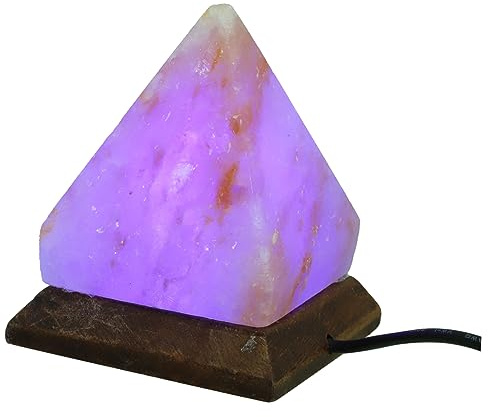 Levemolo Lámpara De Sal Piramidal Usb, Luz Nocturna Decorativa De Mesa, Cristal Natural, Iluminación Ambiental Multicolor, Para Dormitorio y Oficina, Diseño Compacto y Práctico