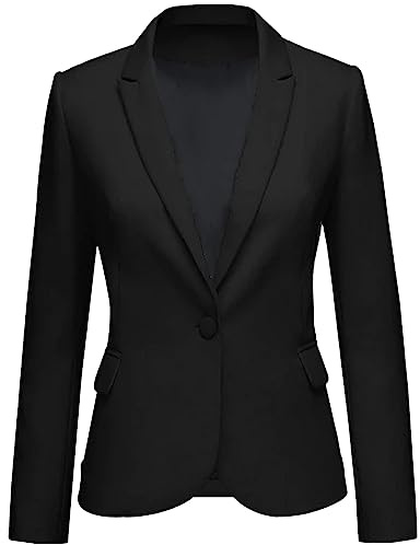 Blazer, giacca da donna elegante, estiva, leggera, per affari, ufficio, lavoro, outwear e feste, blazer, slim fit, con tasche e bottoni, giacca per il tempo libero, a maniche lunghe