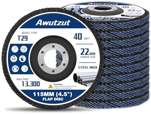 Fächerscheibe 115 mm Korn 40 Lamellenscheiben für Winkelschleifer Metall Holz 10 Stück T29 Schleifmopteller