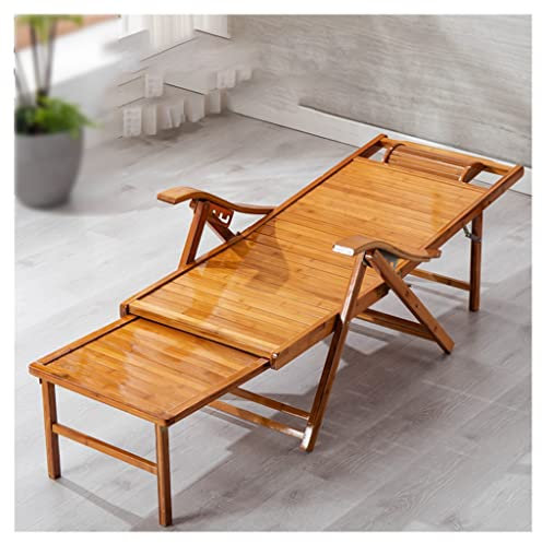 KOHARA Loungesessel mit Ottomane, Klappstuhl für den Innenbereich, gepolstert, Chaiselongue aus Holz mit 5-Fach Verstellbarer Rückenlehne, bequemer Einzel-Freizeitsessel für Erwachsene,