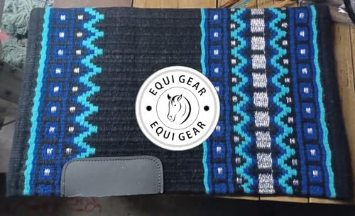 EQUIGEAR Western Show Horse Satteldecke aus neuseeländischer Wolle, Western-Design, handgefertigte Satteldecke, Wollpolster, Sensor Flex (Anpassung möglich), WK46 (34x36)