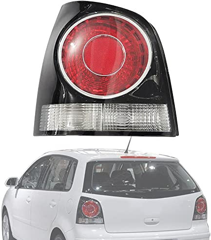 BYBEST Rücklicht Heckleuchte Rückleuchte für Polo 9N 9N3 GTI Hatchback 2005-2010, Auto Heckklappe Rückleuchten Linke Rechte Rücklichter, with Bulb Holder and Bulb- Left