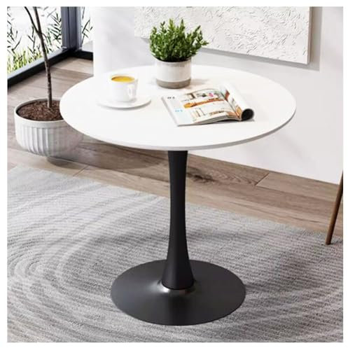 JHAISMAO Rund Esstisch Für 2-4 Modern Küche Tisch Mit Stahlfuß rutschfest Fußmatte Für Zuhause Wohnbereich Kneipe Restaurant Cafe(Size:80cm,Color:4)