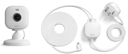 Blink Mini 2 + Weather Resistant Adaptor – Plug-in smart security camera, indoor/outdoor, HD night view in colour, two-way audio, motion detection, works with Alexa (White)